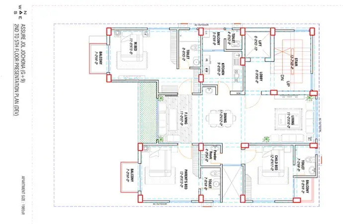 Assure Jol Jochona 2nd to 5th Floor Plan